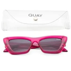 QUAY On The Radio Sunglasses Pink Frame Grey Lenses Retro Cat Eye NWT Quay Australia | Accessories | Quay On The Radio Sunglasses  main image 3